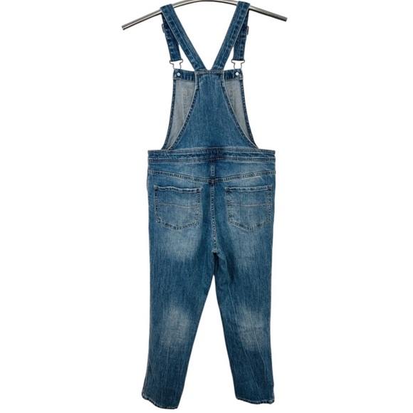 Cat & Jack Unisex Kids Distressed Blue Denim Bib Straight Overalls Size XL (14) - Picture 9 of 13